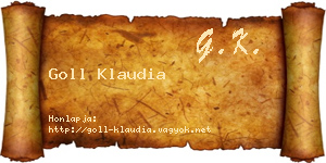 Goll Klaudia névjegykártya